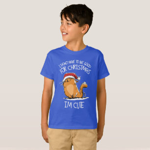 T-shirt Père Noël je suis un chat mignon ainsi je ne doi