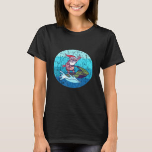 T-shirt Père Noël Jet Ski Watercraft Retro Ocean Water Chr