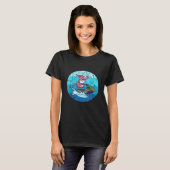 T-shirt Père Noël Jet Ski Watercraft Retro Ocean Water Chr (Devant entier)