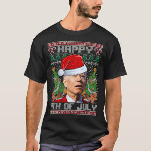 T-shirt Père Noël Joe Biden Happy 4 juillet Ugly Christmas