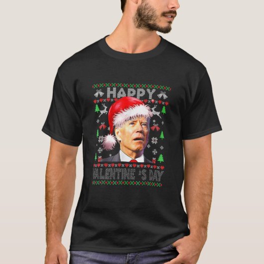 T-shirt Père Noël Joe Biden, Heureuse Sainte-Valentin Ugly (Devant)