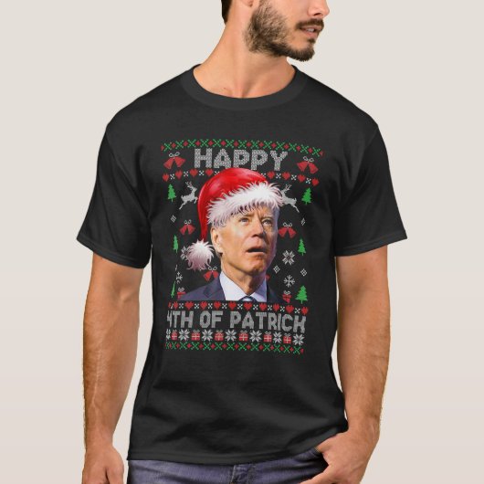 T-shirt Père Noël Joe Biden Heureux 4E De Patrick Ugly Chr (Devant)