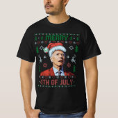 T-shirt Père Noël Joe Biden Joyeux Noël 4 juillet laid (Devant)