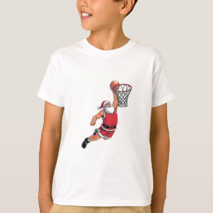 T-shirt Père Noël jouant au basket-ball Amoureux du sport 