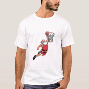 T-shirt Père Noël jouant au basket-ball Amoureux du sport