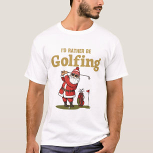 T-shirt Père Noël jouant au golf