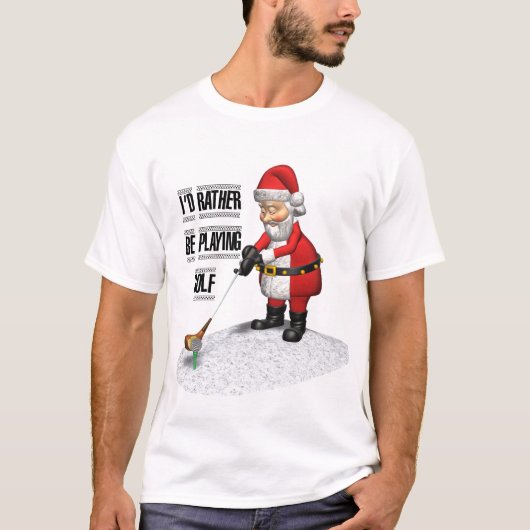 T-SHIRT PÈRE NOËL JOUANT AU GOLF (Devant)
