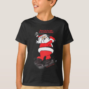 T-shirt Père Noël jouant au golf des cadeaux de Noël