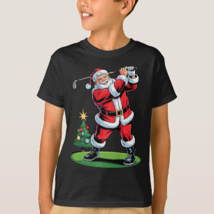 T-shirt Père Noël jouant au golf drôle de vacances Noël Xm