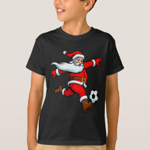 T-shirt Père Noël joue au football Sports de Noël Femmes H