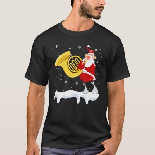 T-shirt Père Noël Jouer Tuba amusant Père Noël Tuba Lover  (Devant)