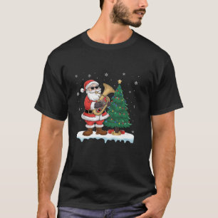 T-shirt Père Noël Jouer Tuba Garçons Filles Enfants Arbre 