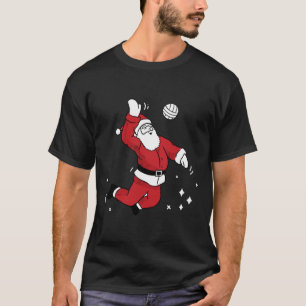 T-shirt Père Noël Jouer volleyball Noël Pyjama Cool Spo