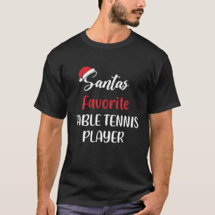 T-shirt père Noël Joueur de tennis de table favori Tab d
