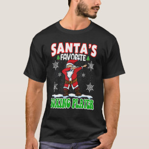 T-shirt Père Noël Joueur favori de boxe Dabbing Père Noël 