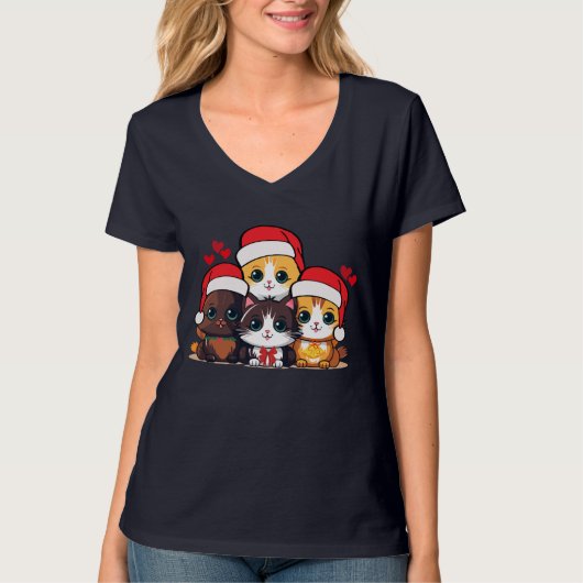 T-shirt Père Noël Kittens (Devant)