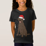 T-Shirt Père Noël Labrador Retriever Winter Christmas Chie<br><div class="desc">Père Noël Labrador Retriever hiver Noël Chien Maman Vacances</div>
