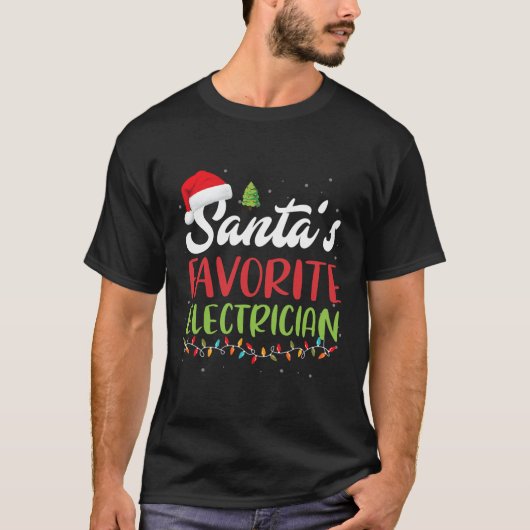 T-shirt Père Noël l'électricien préféré Noël Noël (Devant)