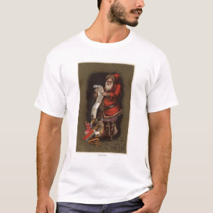 T-shirt Père Noël lisant sa bonne liste d'enfants