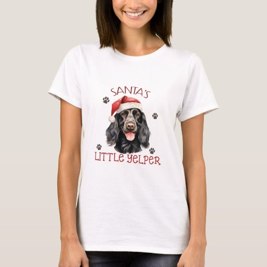 T-shirt Père Noël Little Yelper Anglais Cocker Spaniel (Devant)