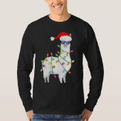 T-shirt Père Noël Llama Christmas Tree Lights Llama Xmas (Devant)