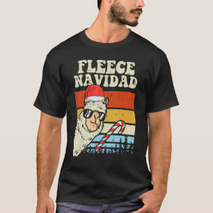 T-shirt Père Noël Llama Fleece Navidad Alpaca Noël Noël No