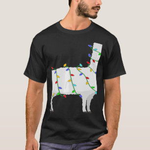 T-shirt Père Noël Llama illuminations de Noël Llama Xmas