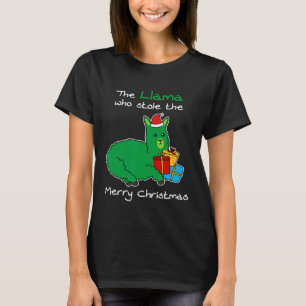 T-shirt Père Noël Llama qui a volé Joyeux X Mas Boîtes Noë