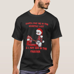 T-shirt père Noël M'A Mis Sur La Liste Naugthy Horror Noël