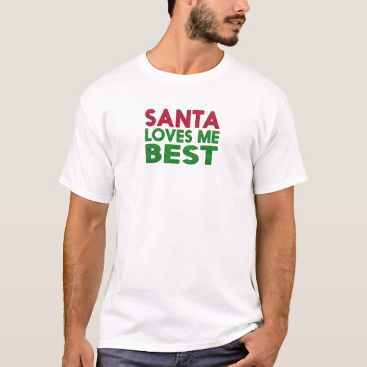 T-shirt Père Noël m'aime meilleur (Devant)