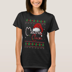 T-shirt Père Noël Mama Claus Ugly Christmas Matching Famil