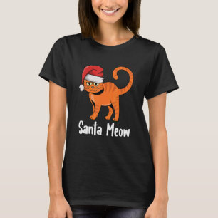 T-shirt Père Noël Meow Pajama de Noël Chat Kitten X Mas Ca