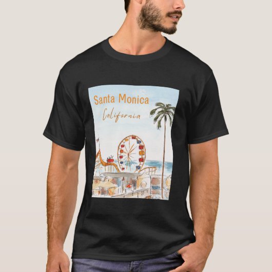 T-shirt Père Noël Monica Pier California Long Sleeve (Devant)