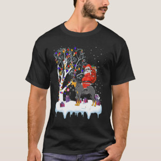 T-shirt Père Noël montant un chien de troupeau australien 