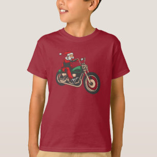 T-shirt Père Noël Motorbike Christmas Rider Graphisme