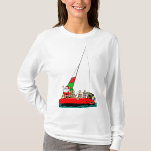 T-shirt Père Noël naviguant à Noël