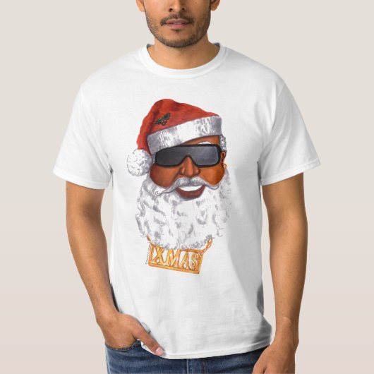 T-shirt Père Noël noir (Devant)