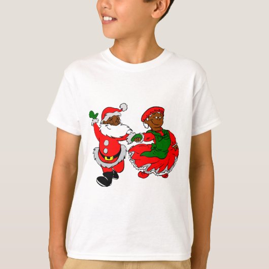 T-shirt père Noël noire mme claus (Devant)