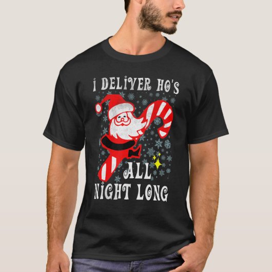 T-shirt Père Noël peut livrer Ho's All Naughty Dirty Jok (Devant)
