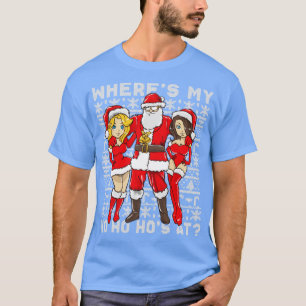 T-shirt Père Noël Pimp Wheres My Hos À Noël