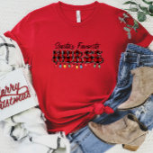 T-shirt Père Noël Plaid Favorite Nurse