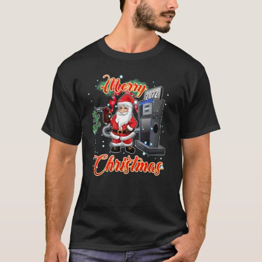 T-shirt Père Noël Pompage gaz Noël 2022 (Devant)
