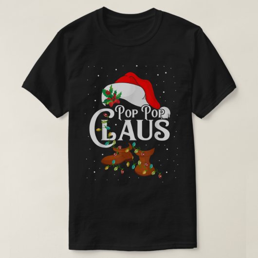 T-shirt Père Noël Pop Pop Claus Feux de Noël (Design devant)