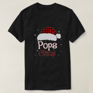 T-shirt Père Noël Pops Claus Red Plaid Family Pajamas Chri