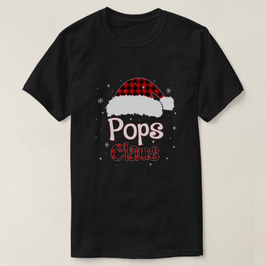 T-shirt Père Noël Pops Claus Red Plaid Family Pajamas Chri (Design devant)