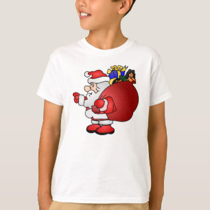 T-shirt Père Noël portant le sac de jouets