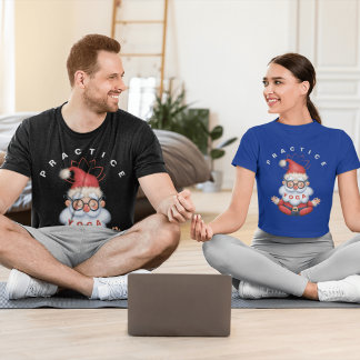 T-shirt Père Noël Pratiquer Yoga Parfait vacances Fun Noël