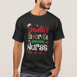 T-shirt Père Noël Préférée Infirmière inscrite Funny Infir