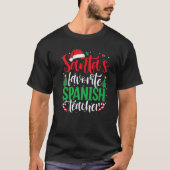 T-shirt Père Noël Professeur d'espagnol préféré Noël Père  (Devant)