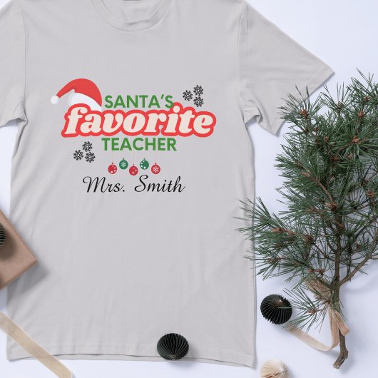 T-shirt Père Noël Professeur Favori Personnalisable